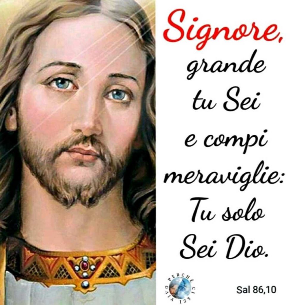 Signore grande tu sei e compi meraviglie: tu solo sei Dio. (Sal 86,10)