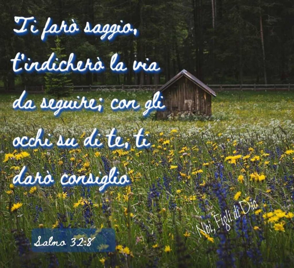 Ti farò saggio, t'indicherò la via da seguire; con gli occhi su di te, ti darò consiglio. (Salmo 32:8)