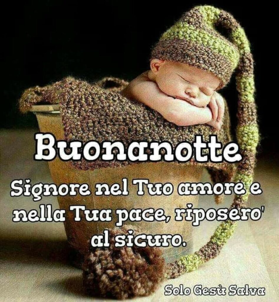 Buonanotte. Signore nel Tuo amore e nella Tua pace, riposerò al sicuro. (Solo Gesù Salva)
